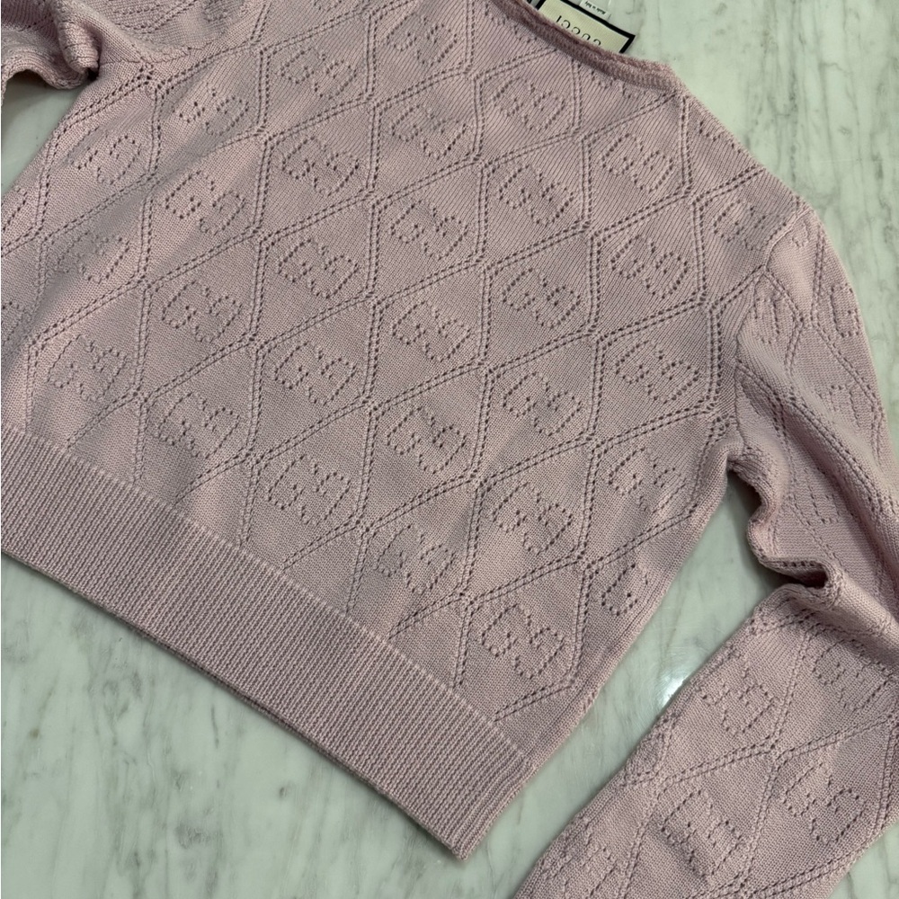 Gucci Light Pink Textured Women's Sweater 100% authentic with tags
